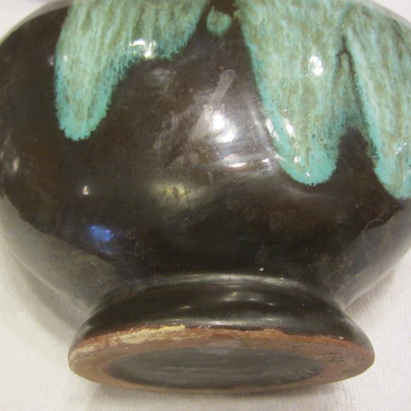 UNIQUE VTG DRIP GLAZE OBLONG VASE/PLANTER - Picture 9 of 12